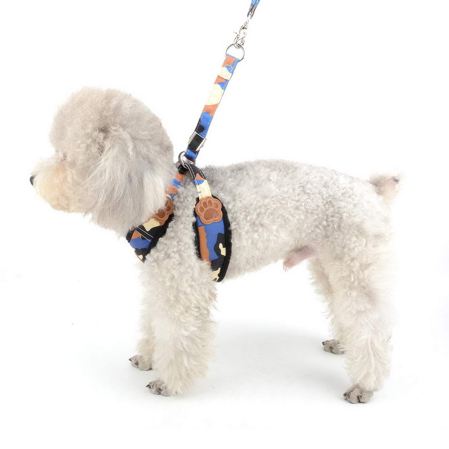 Amazon | ZUNEA 犬 ハーネス 迷彩 小型犬 胴輪 猫用 リード セット