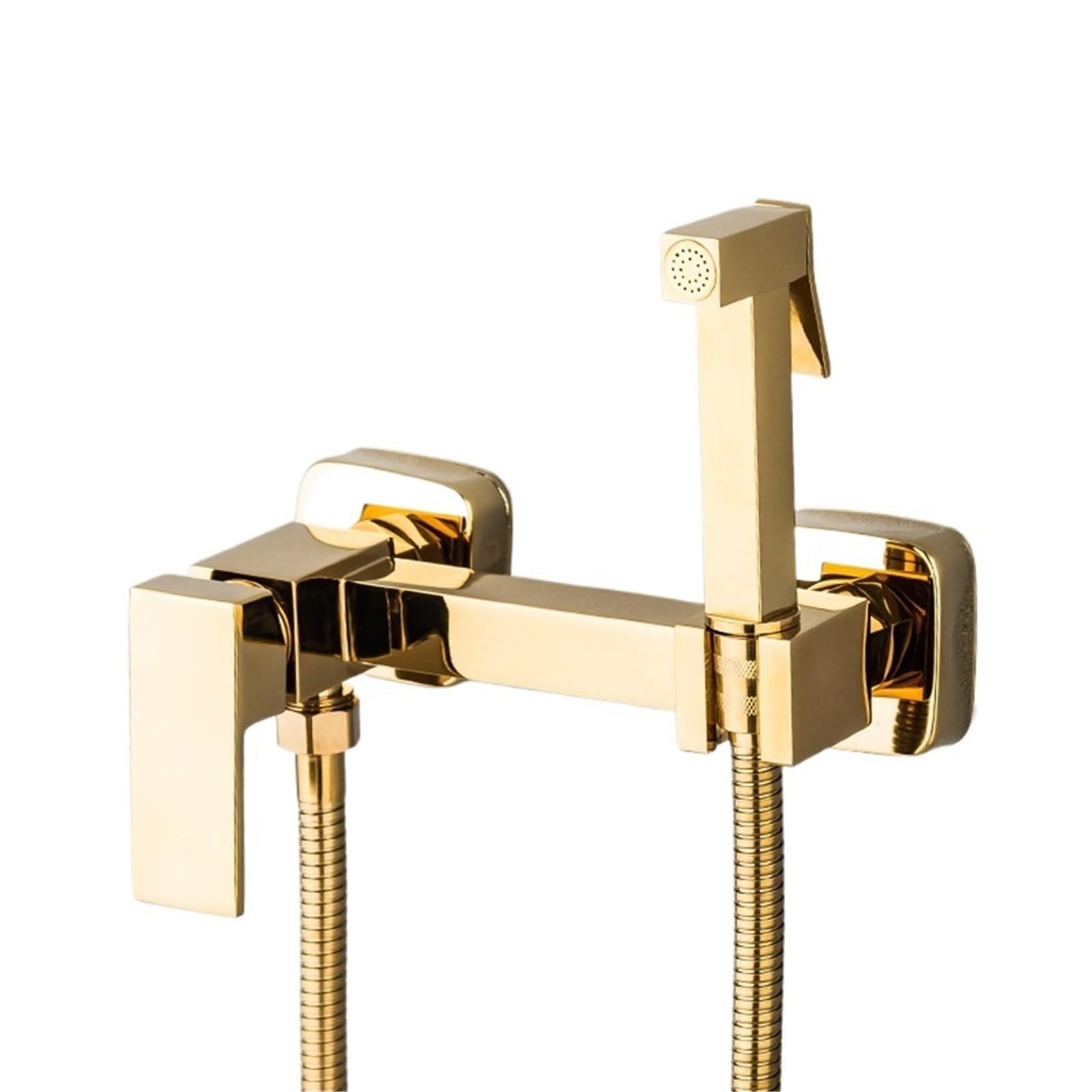 ZYCHSJXA Bidet Shower Faucets Gold Hygienic Spray Airbrush Tap Hot and Cold Water Mixer Black Toilet Taps(Gold)