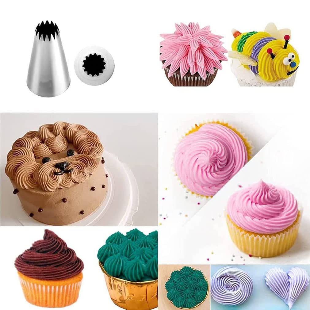 9-teiliges Stern-Spritztüllen-Set Aus Edelstahl – Für Zuckerguss, Kekse & Cupcake-Deko