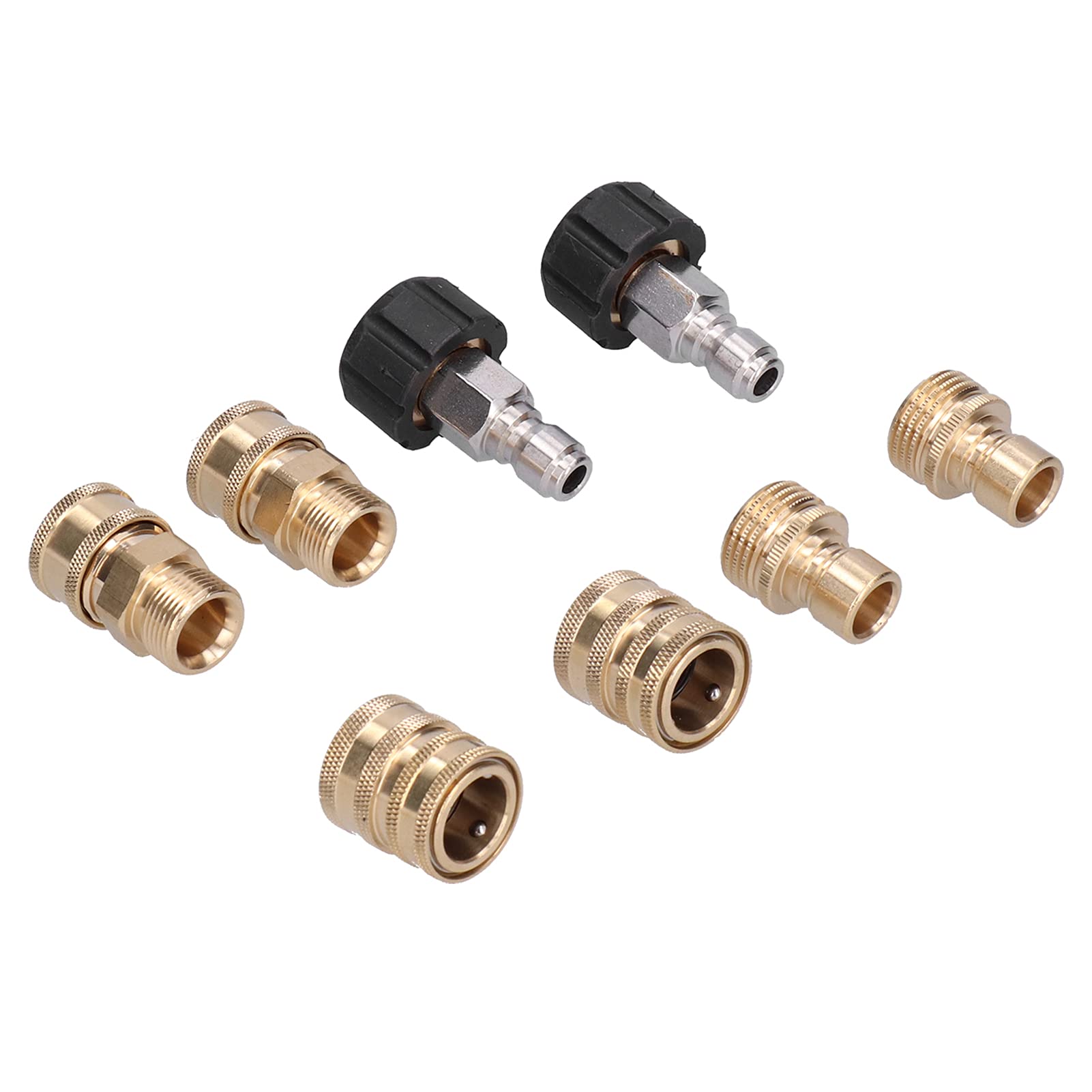 8-teiliges Hochdruckreiniger-Adapter-Kupplungsset, Messing-Schnellkupplungs-Verbindungsset, Hauptfunktion für Gartenschlauch-Reinigung, Pumpen-Verbindungsset,