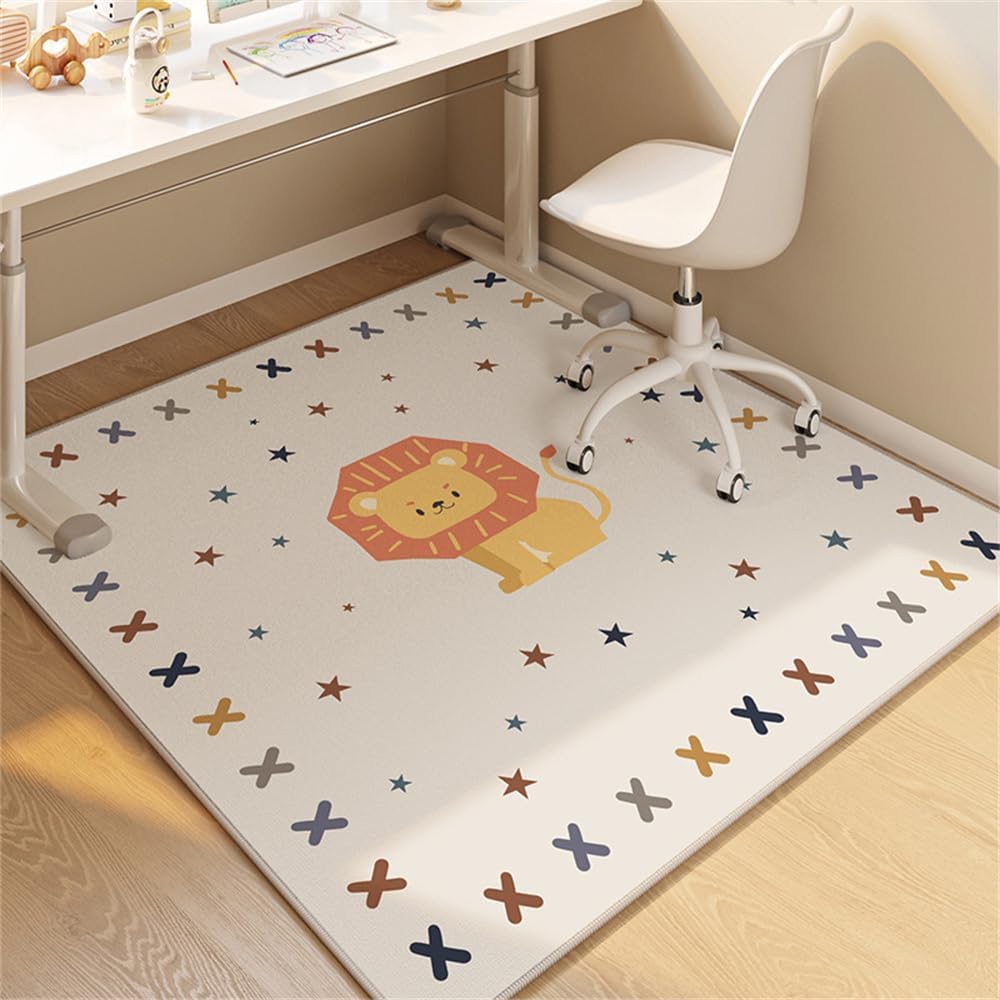 Premium durable range A Versatile Protective Mat For Office Chairs, Suitable For Both Carpets And Hardwood Floors(Yellow Lion,80x80cm)