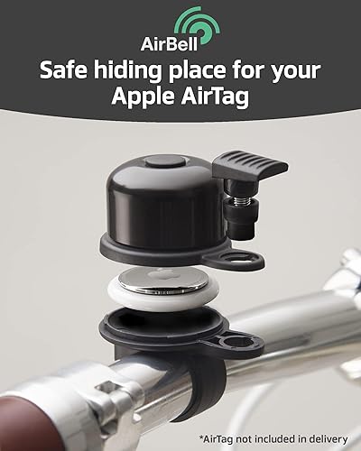 Miniatura 2 de AIRBELL Timbre de bicicleta para Apple AirTag Soporte oculto en la campana Bicicleta antirrobo Aprobado por carretera Herramienta incluida