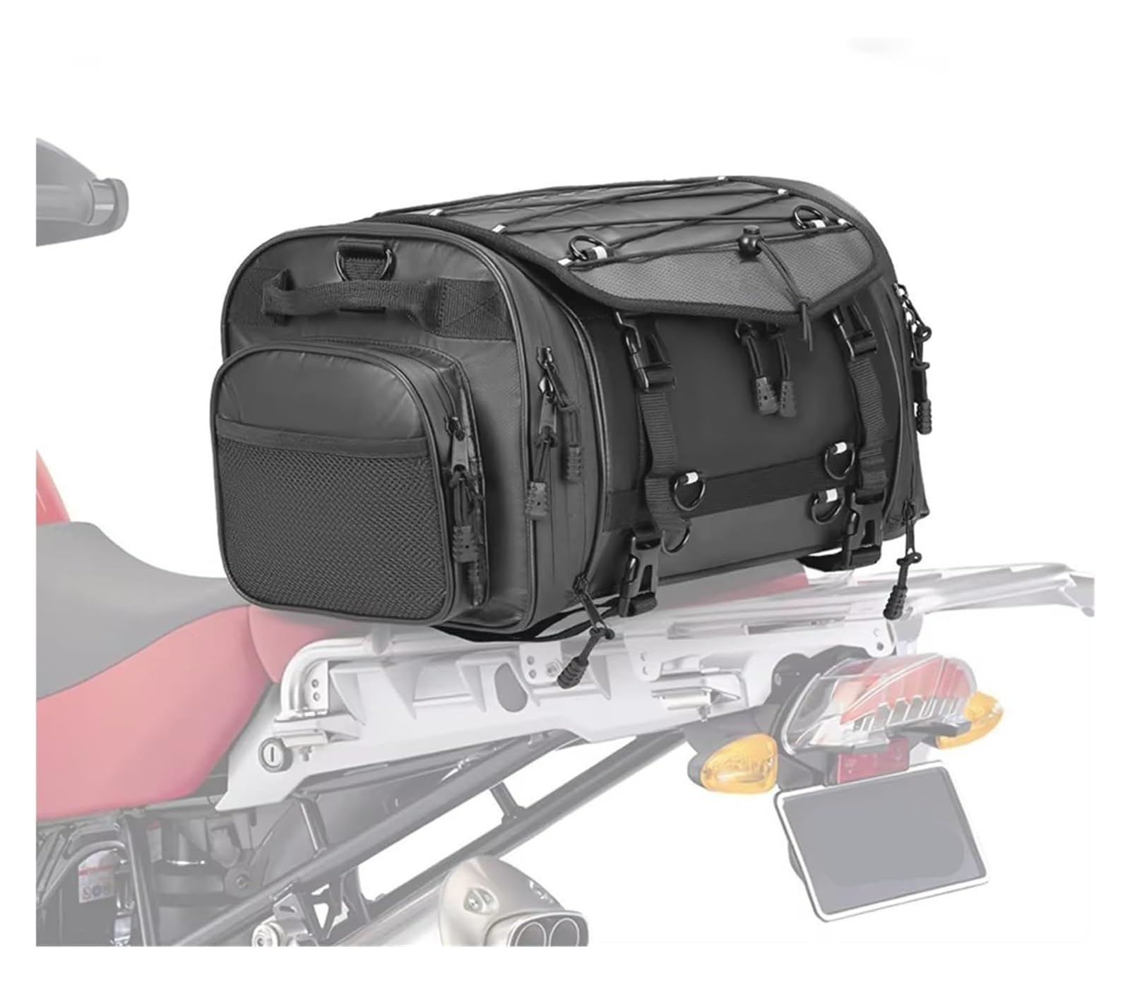 Moto Paraurti Borsa Moto Sella Coda Espandibile Grande capacità Viaggio Bagagli Universale PVC Impermeabile Borsa