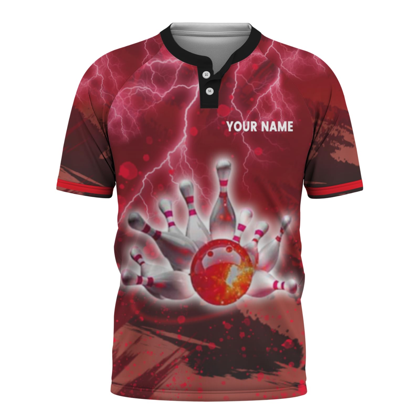 OPLOJUEAEW Personalized 3D Bowling Shirts Name Bowling Jersey Design Your Own Bowling Shirt for Men Women