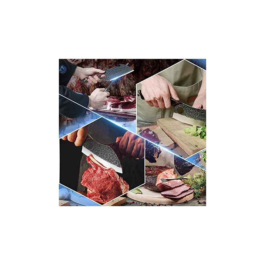 XYJ-FULL-TANG-Camping-Knives-Set-Chinese-Butcher-Knife-Vegetable-Chef-Knives-Slice-Boning-Knives-With-Leather-Knife-SleevesRoll-BagKitchen-Tools XYJ FULL TANG Camping Knives Set Chinese Butcher Vegetable Chef Knives Slice Boning Knives With Leather Sleeves&Roll Bag&Kitchen Tools