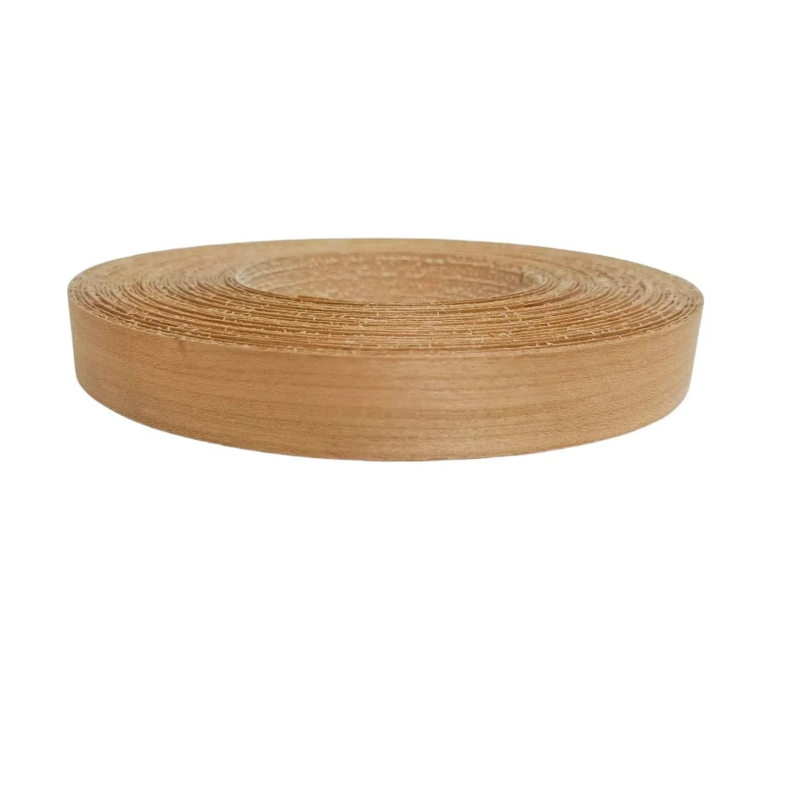Wood Veneer Edging Tape Pine Maple Oak Walnut Birch Wood Edge Banding Roll 3/4 Inch, Pre-glued Iron On Veneer Edging Trim with Hot Melt Adhesive(Cherry,1.9 cmx4m)
