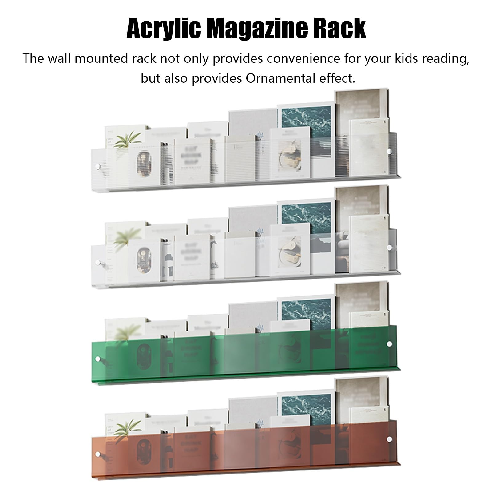 zeitungsständer 3 Stück Durchsichtige, Hängende Broschürenständer, 40 60 80 100 120 Cm Acryl-Wand-Organisator Magazin Rack Für Literatur Pamphlet Bücher Lagerung, Home Office Flyer Display Stand ( Col