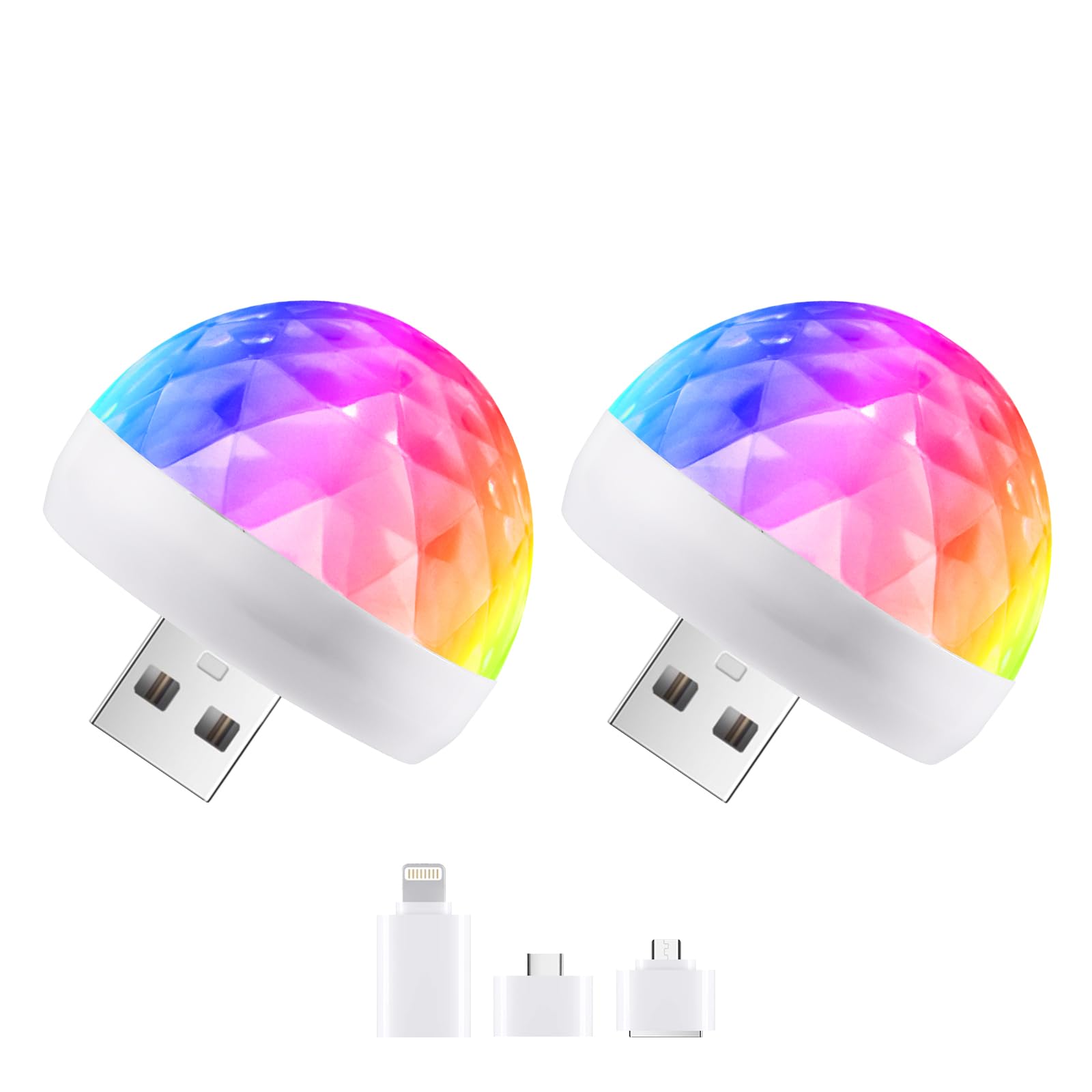 Orlabno USB Mini Disco Ball Sound Activated Party Light, Stocking Stuffers for Kids - Create a Festive Atmosphere with This Karaoke Bar Party