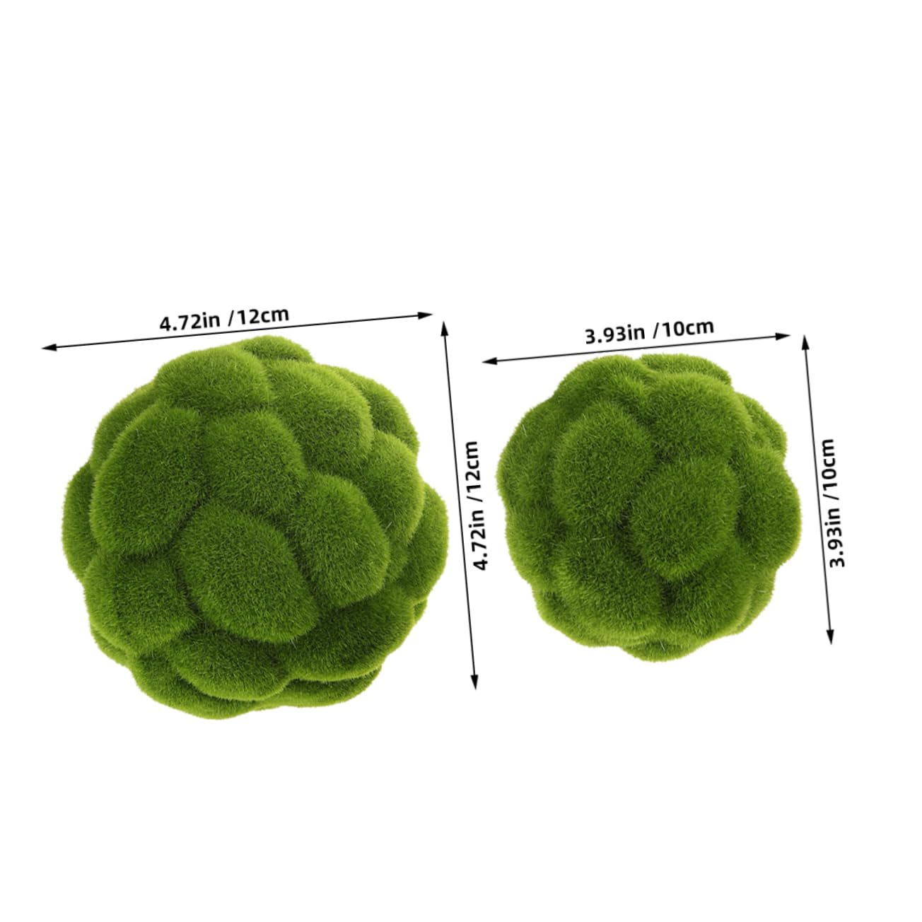 Esferas de Musgo Artificial Verde 3 Piezas de Plástico para Decoración