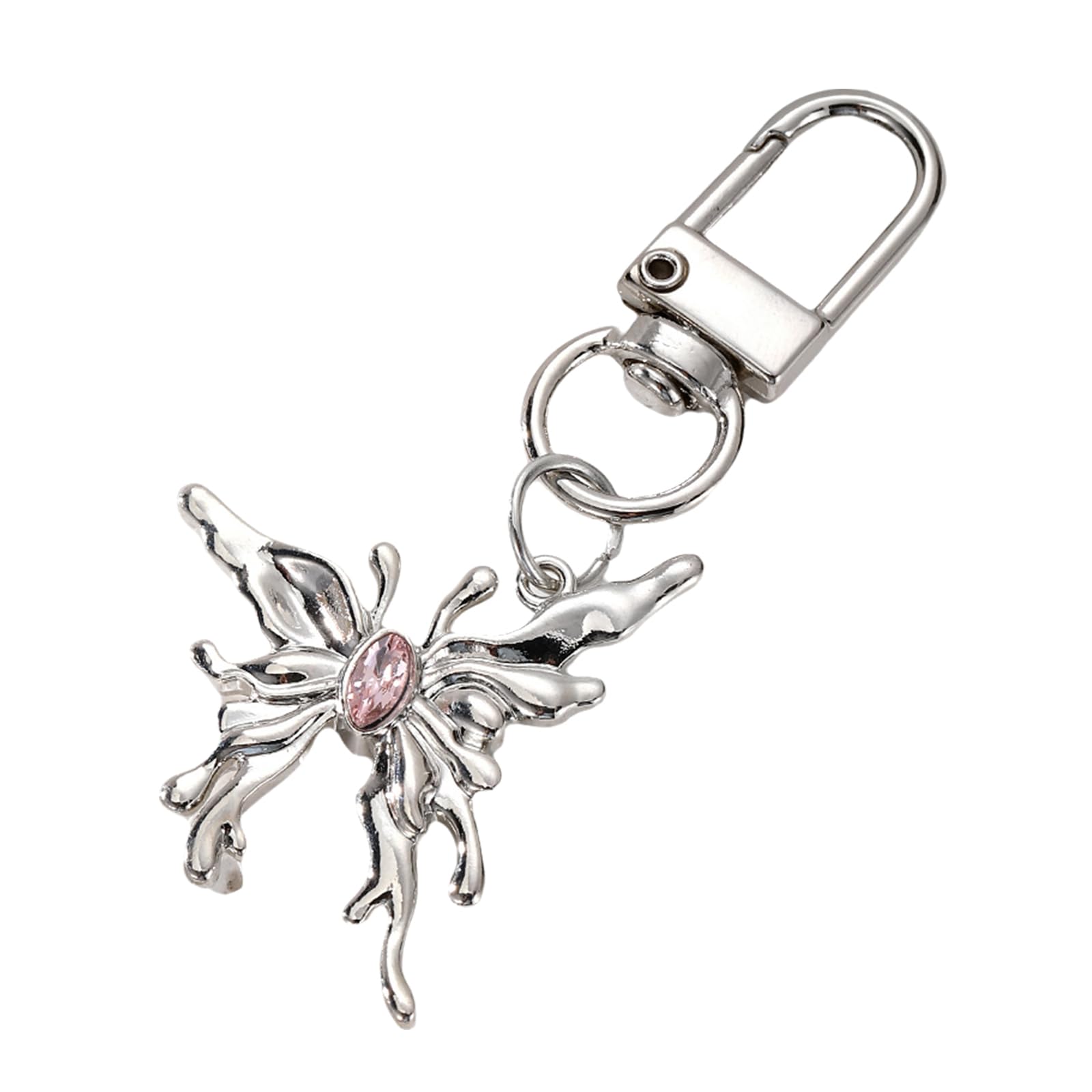 Baodss Elegant Resin Butterfly Keychain Alloy Holder Unique Keyring Bag Pendant Fashion Accessory for Women and Girls