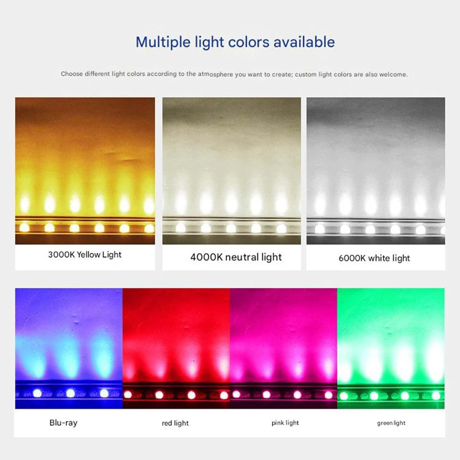Luces LED Exteriores Tipo Lavapared - Barra LED De 24 V, Tira De Iluminación Lineal De Luz Diurna De 5000 K, Foco LED Rectangular Impermeable IP65