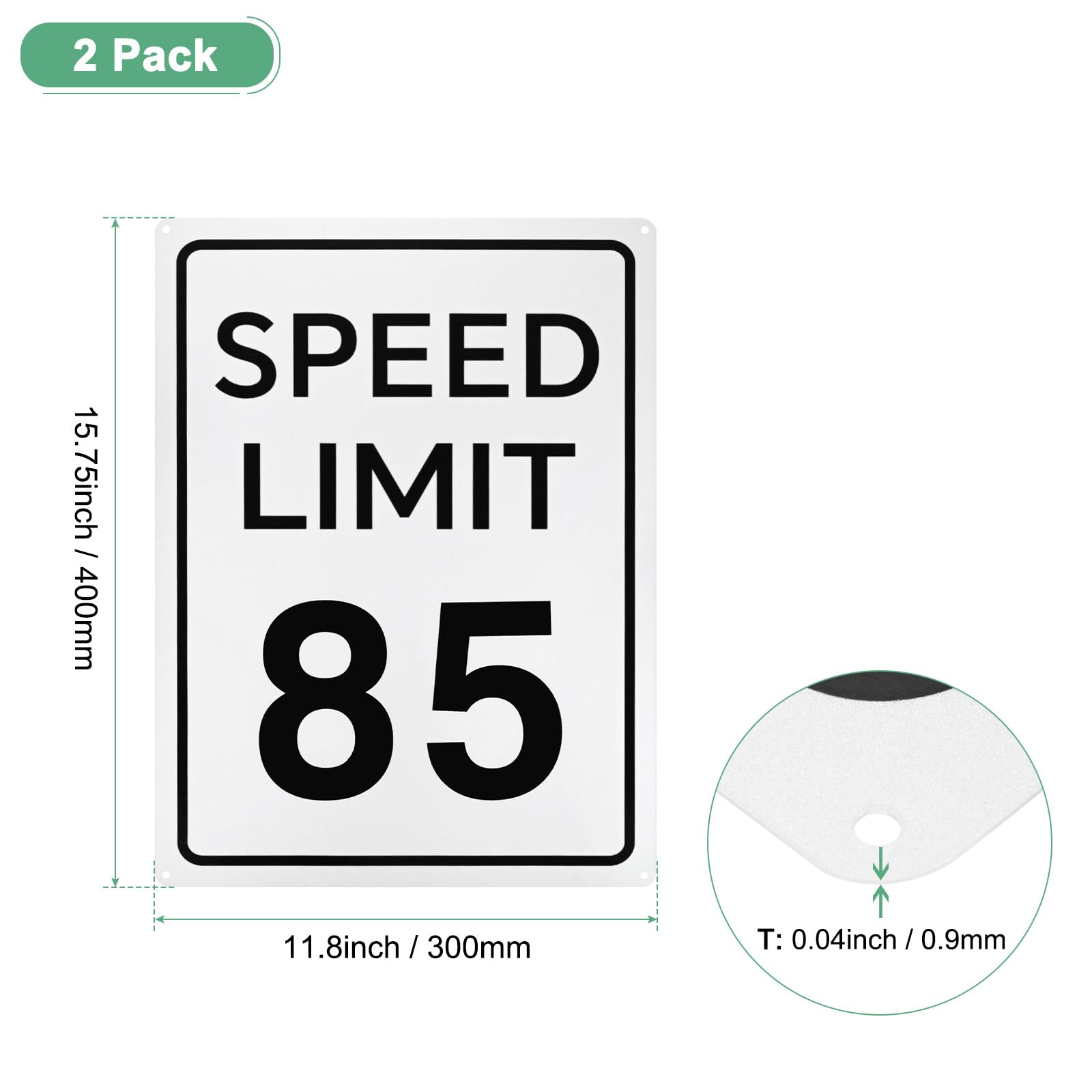M METERXITY 2-Pack Speed Limit 85 MPH Sign - Image 3