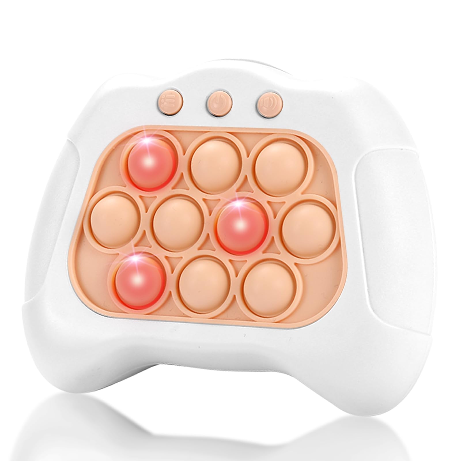 JOINBO Quick Push Bubble Game,Popping Game Light up Pop Fidget Toy for Kids,Fast Push Console Game for Ages 3-12 for Boys and Girls,Handheld Puzzle Game Sensory Toys (White Universal)