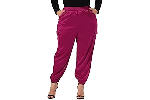 Agnes Orinda Plus Size Satin Joggers, Designed for Comfort and Style