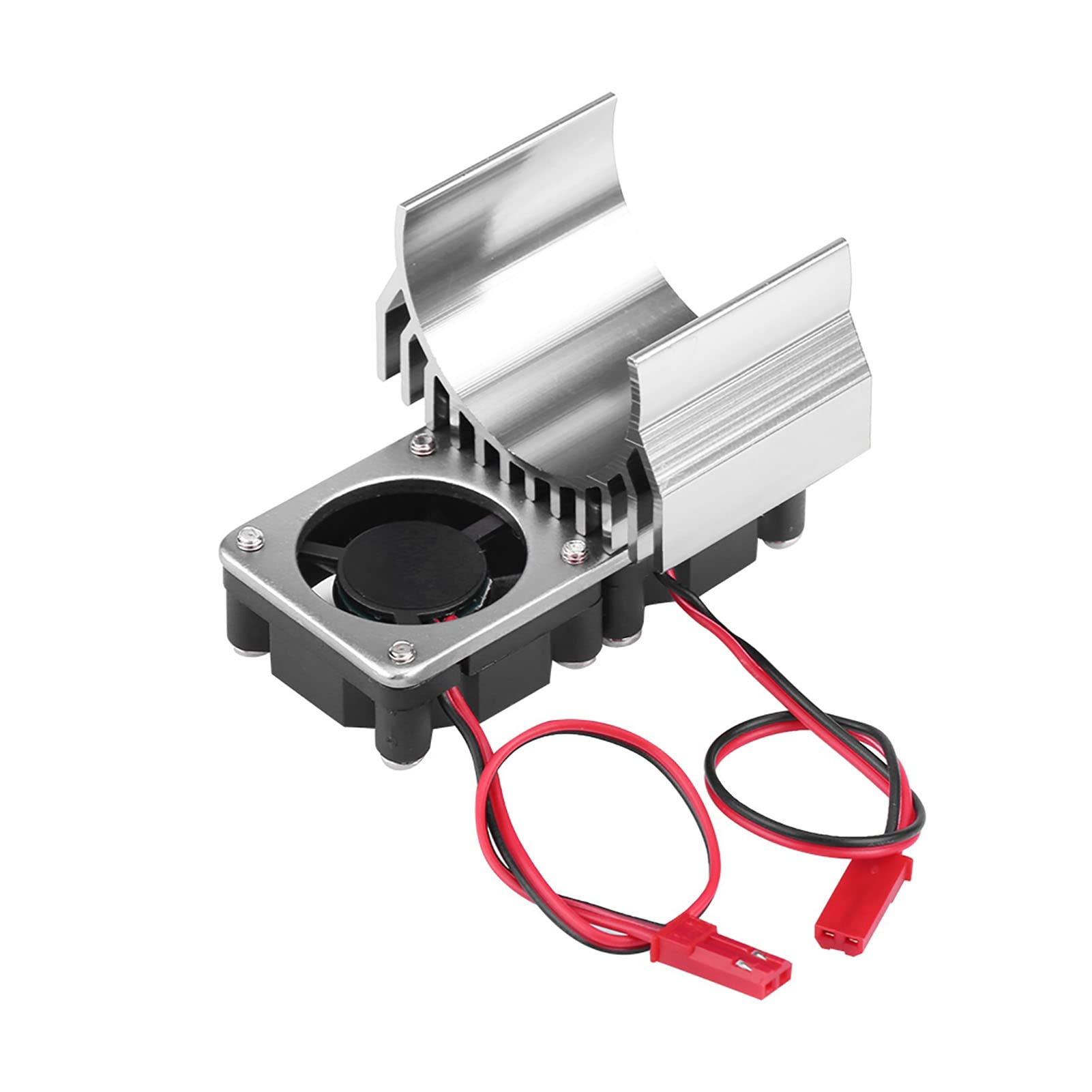 Motor Twin Cooling Fan Heatsink For 1/10 Scale RC Car - Aluminum Alloy Heat Sink For 540/550 Motors (Silver)