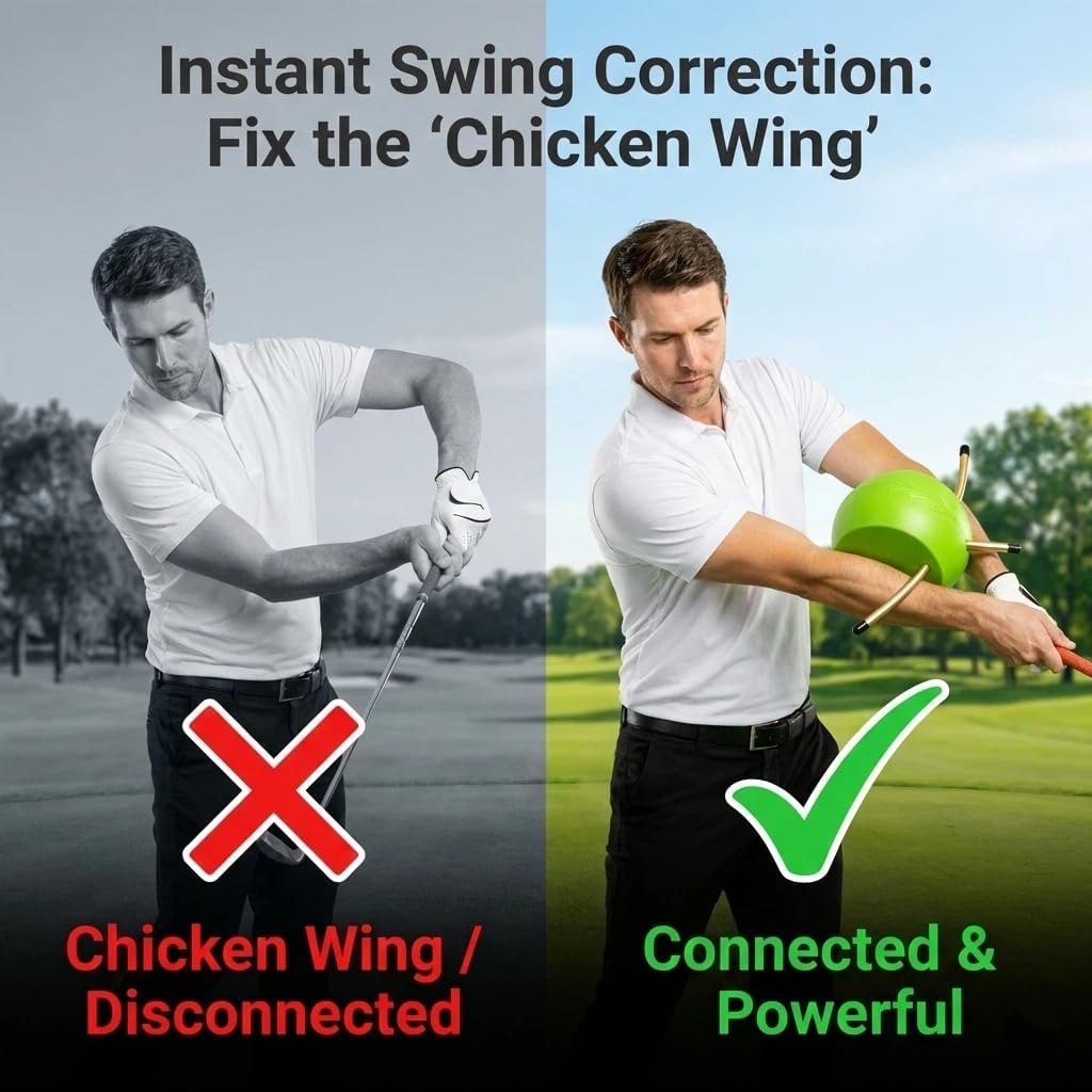 The Connector Golf Training Aid & Arm Band Bundle Precision Swing Trainer for Mechanics, Accuracy & Alignment Golf Swing Band for Arm Connection Perfect for Full Swing, Chipping & Putting