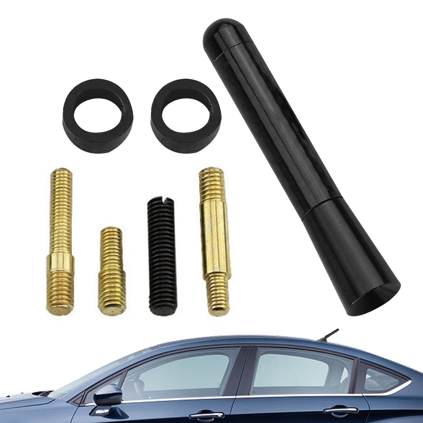 Antenna universale per auto in fibra di carbonio rossa, antenna di ricambio corta per camion, 4,7 pollici, compatibile con Ford, Dodge, Jeep, Toyota, | Leroy Merlin