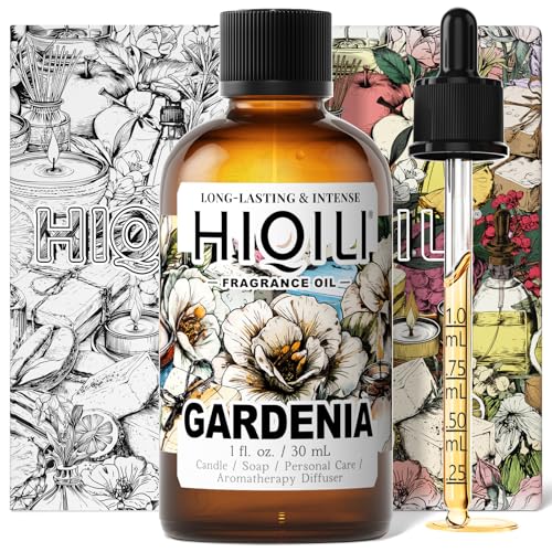HIQILI Gardenia Fragrance Oil for DIY Candle Soap & Perfume Making Add to Essential Oil Diffuser Body Wash Long-Lasting - 1 Fl Oz