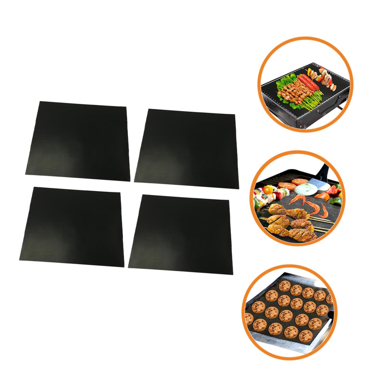 Toyvian 2 Sätze Ptfe Grillmatte Antihaft Baking Sheets Für Bbq Grill Wiederverwendbar Hitzebeständig Fleisch Gemüse 4 Stücke * 2