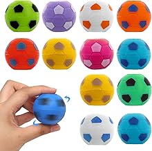 12 Stück Fußball Spinner Fingerspitzen Spielzeug, Drehbare Stressbälle Spiel, 3,5 cm Mini Football Stress Relief Spielzeug, Anti Stress Sensorik Spielzeug für Kinder und Erwachsene
