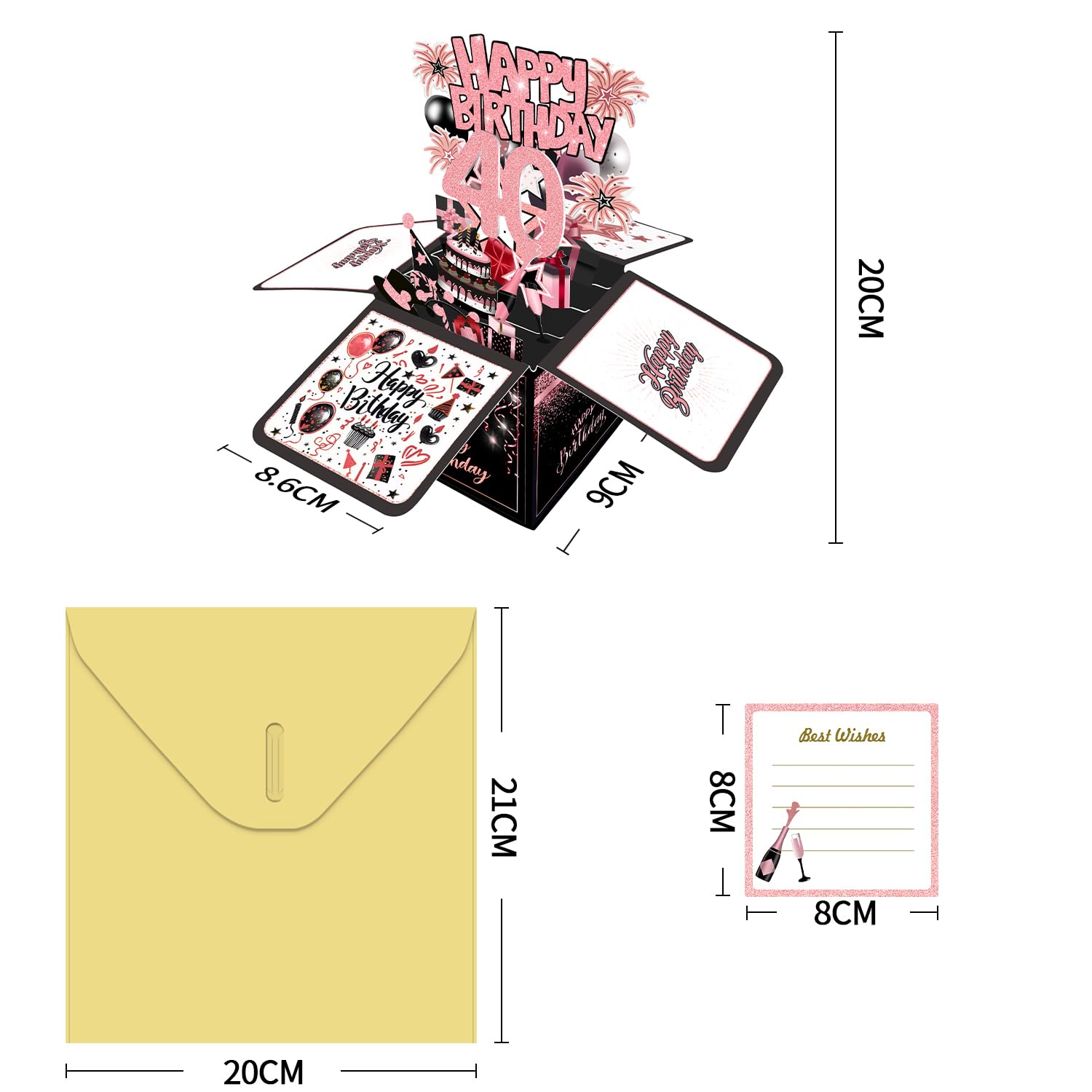 The Joycard 40th Birthday Card offers a unique 3D design for a memorable celebration.