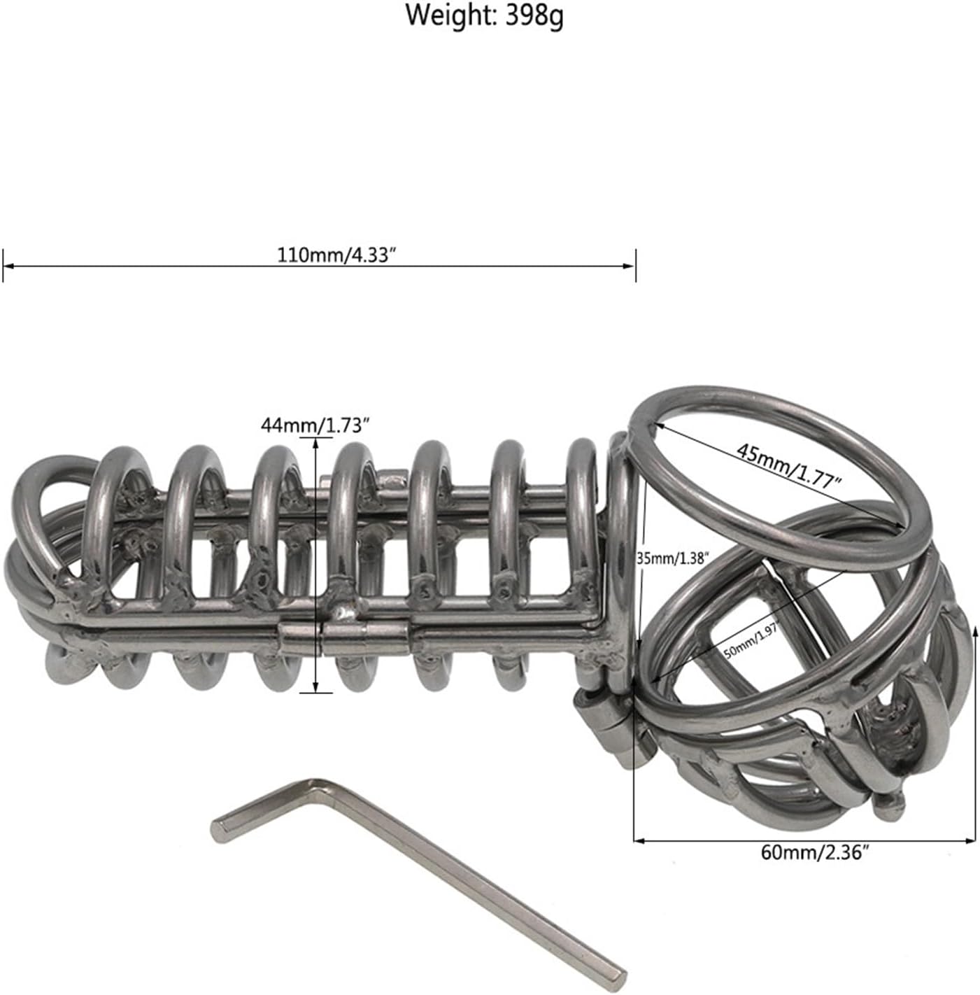 Stainless Steel Heavy-Duty Chastity Device Chastity Penis Lock Cage Adult Sex Toys Integrated Cock Ring Bondage Weight-Bearing Sex Toy