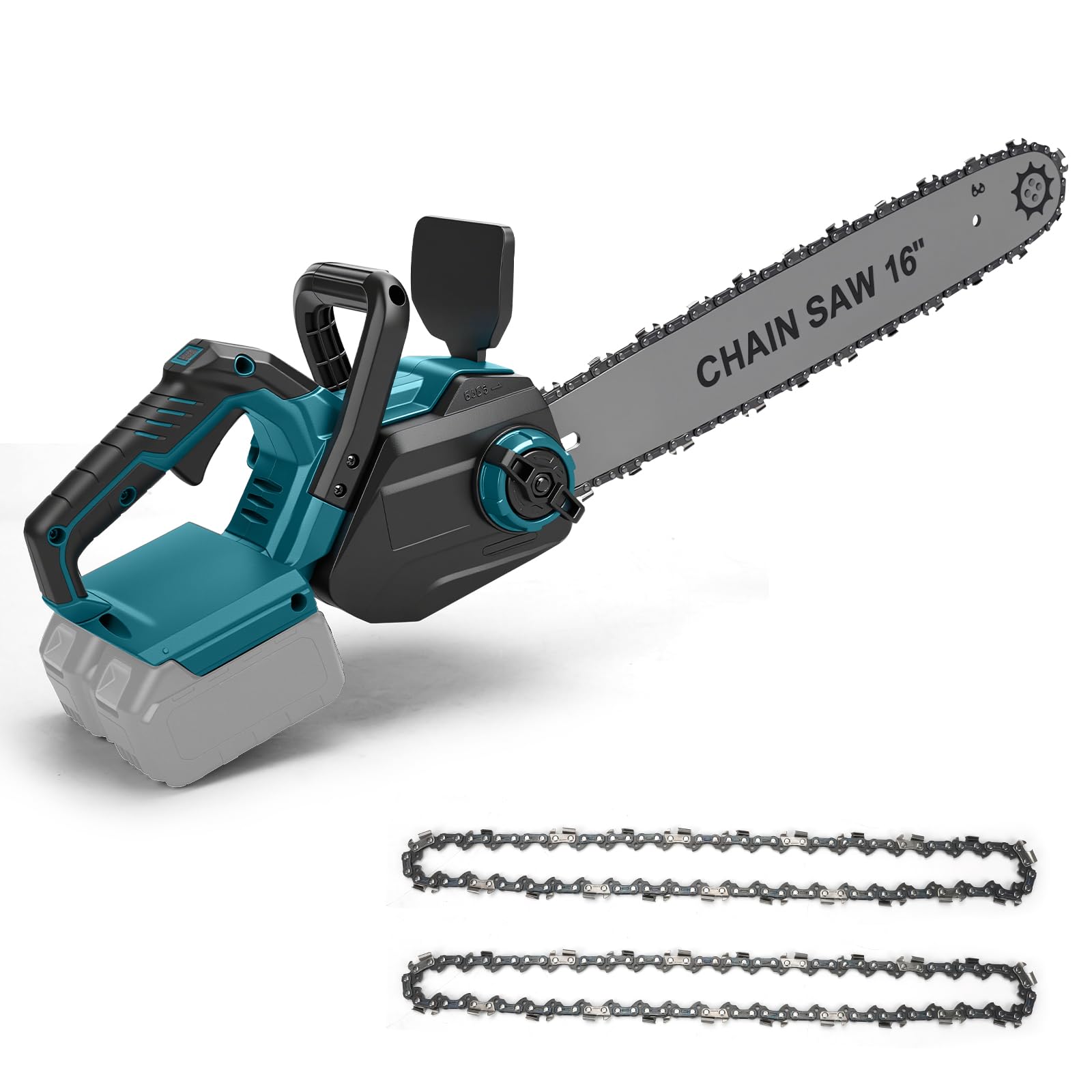 Motosierra eléctrica con batería de 16 pulgadas con riel de 40 cm, para batería Makita de 18 V, motor sin escobillas de 1600 W, tensión de cadena sin herramientas y lubricación automática (sin batería