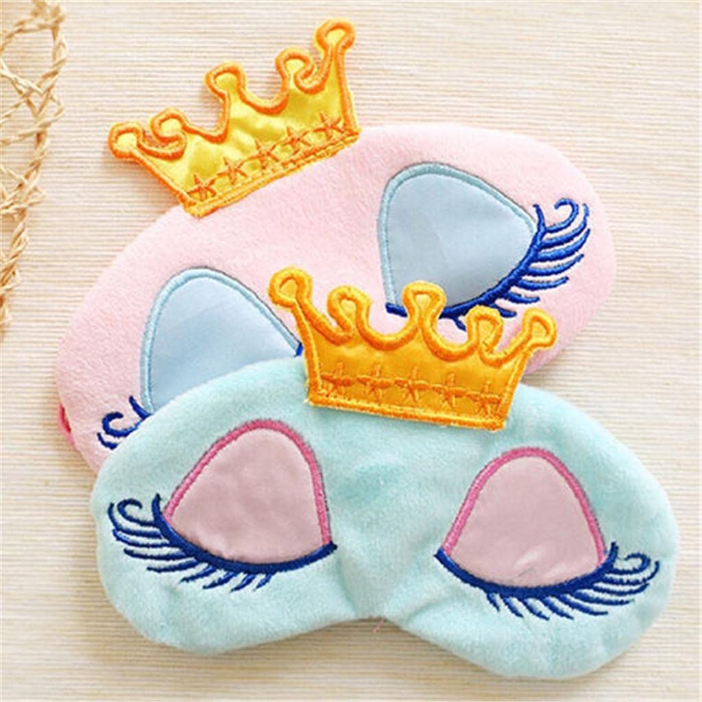 CALANDIS™ Cartoon Long Eyelash Sleeping Beauty Crown Sleeping Eye Mask Eyeshade Blue | Sleep Masks | Sleeping Aids | Health Care-image-4