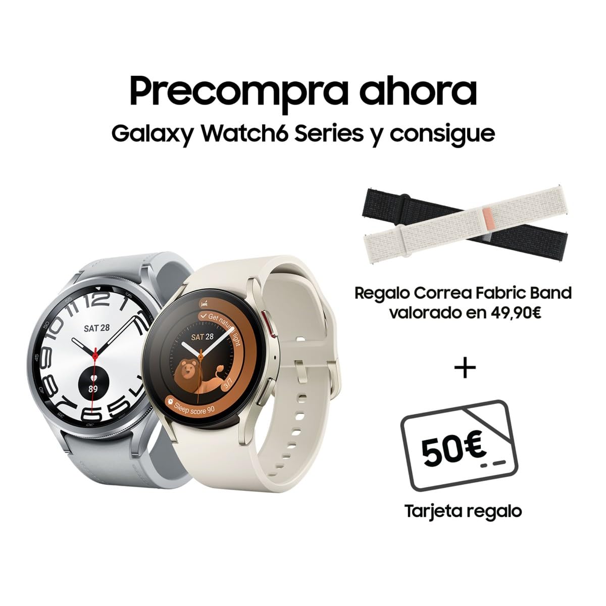 Samsung Galaxy Watch6 Classic 4G LTE, 43 mm + Correa de recambio - Smartwatch, Control de Salud, Seguimiento Deportivo, Batería de Carga Rápida, Plateado (Versión Española)