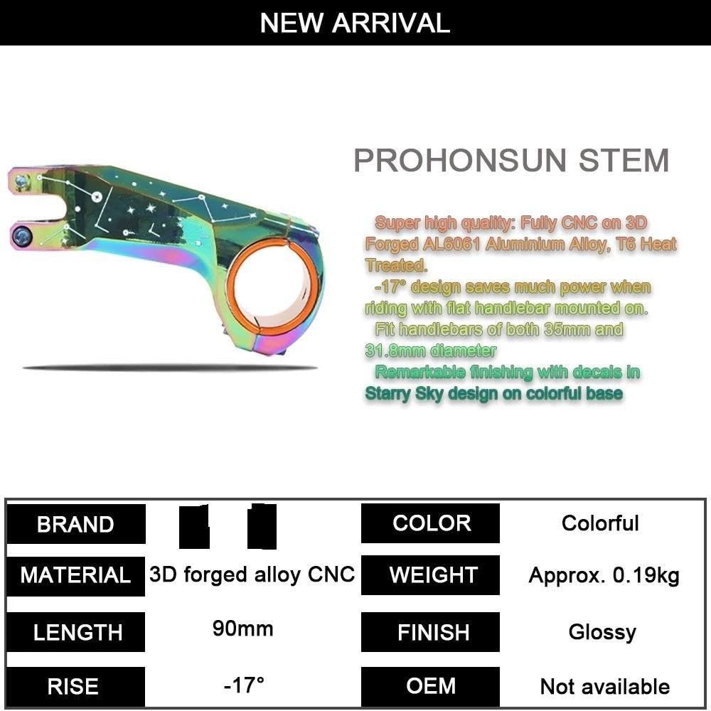 Do MTB XC 31,8 * 28,6 MM Części kierownicy -17 stopni Ultralekki mostek rowerowy szosowy 90 mm Mostek kierownicy