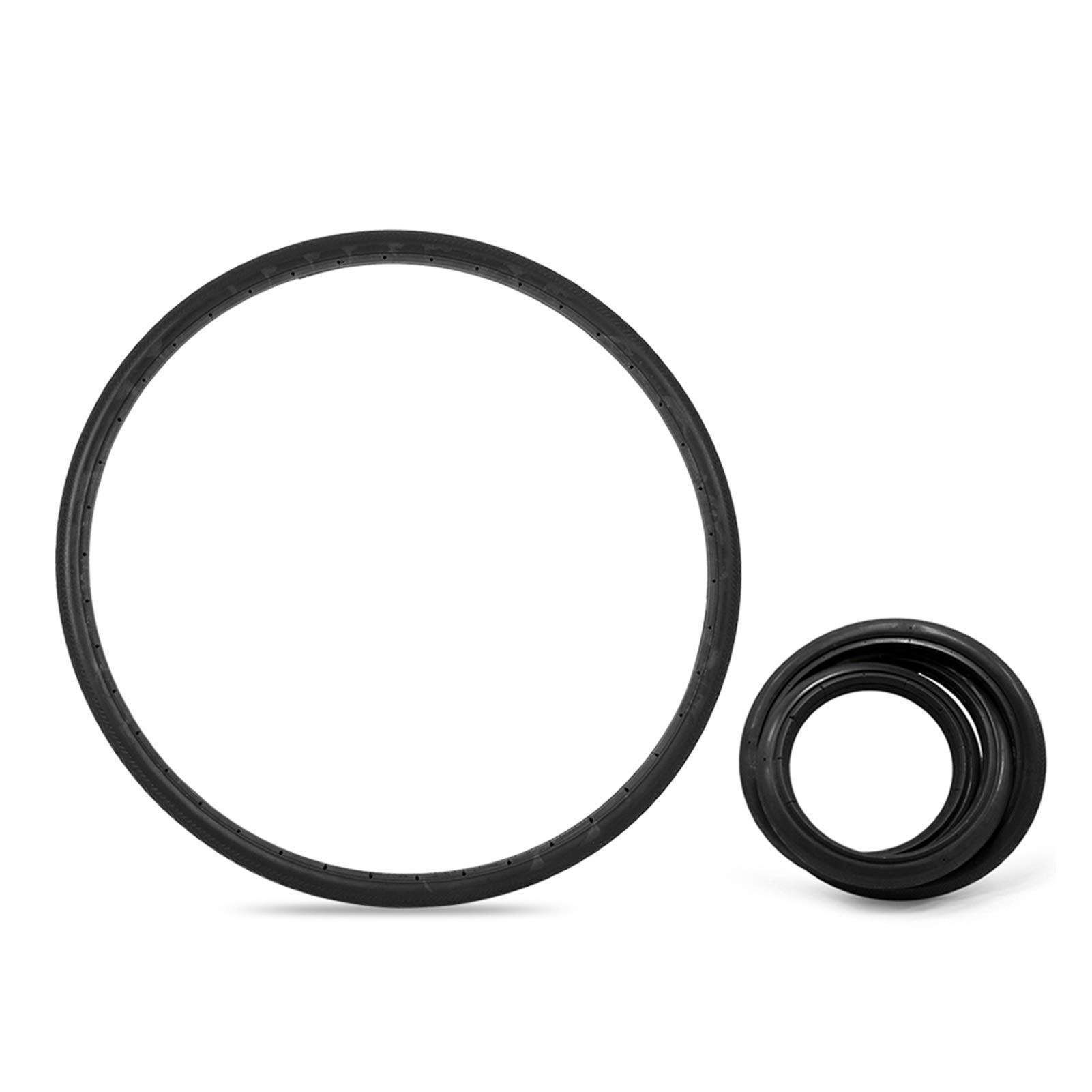 Durable Bicycle solid tire 700x23C road bike bicycle tubeless tire  puncture-proof free inflatable bicycle accessories Tires (Color Black)