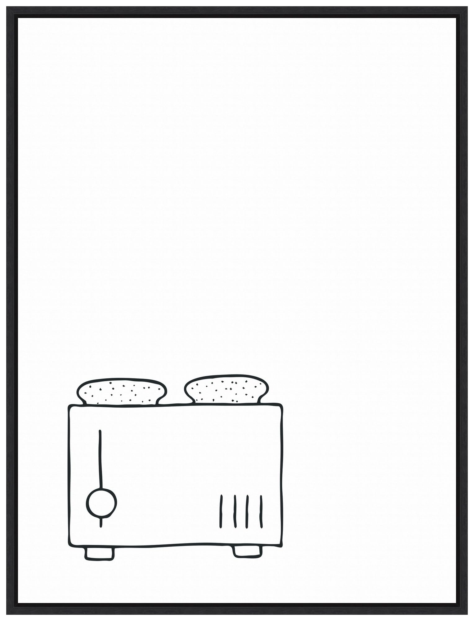 Amanti Art Framed Canvas Wall Art 42x32 Simply Toaster Portfolio, Framed Wall Art Canvas, Cuisine Artwork, Modern Decor, Oversize Poster Painting for Living Room, Bedroom, Bathroom,