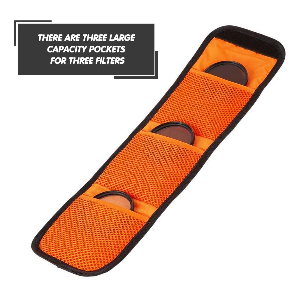 THETHO Pochette-Filtre Sac de Transport 3 Poches pour Filtres pour Appareils Photo Numériques Houss Filtres pour Stocker Tous Les Filtres Circulaires ou Carrés des Appareils Photo Numériques