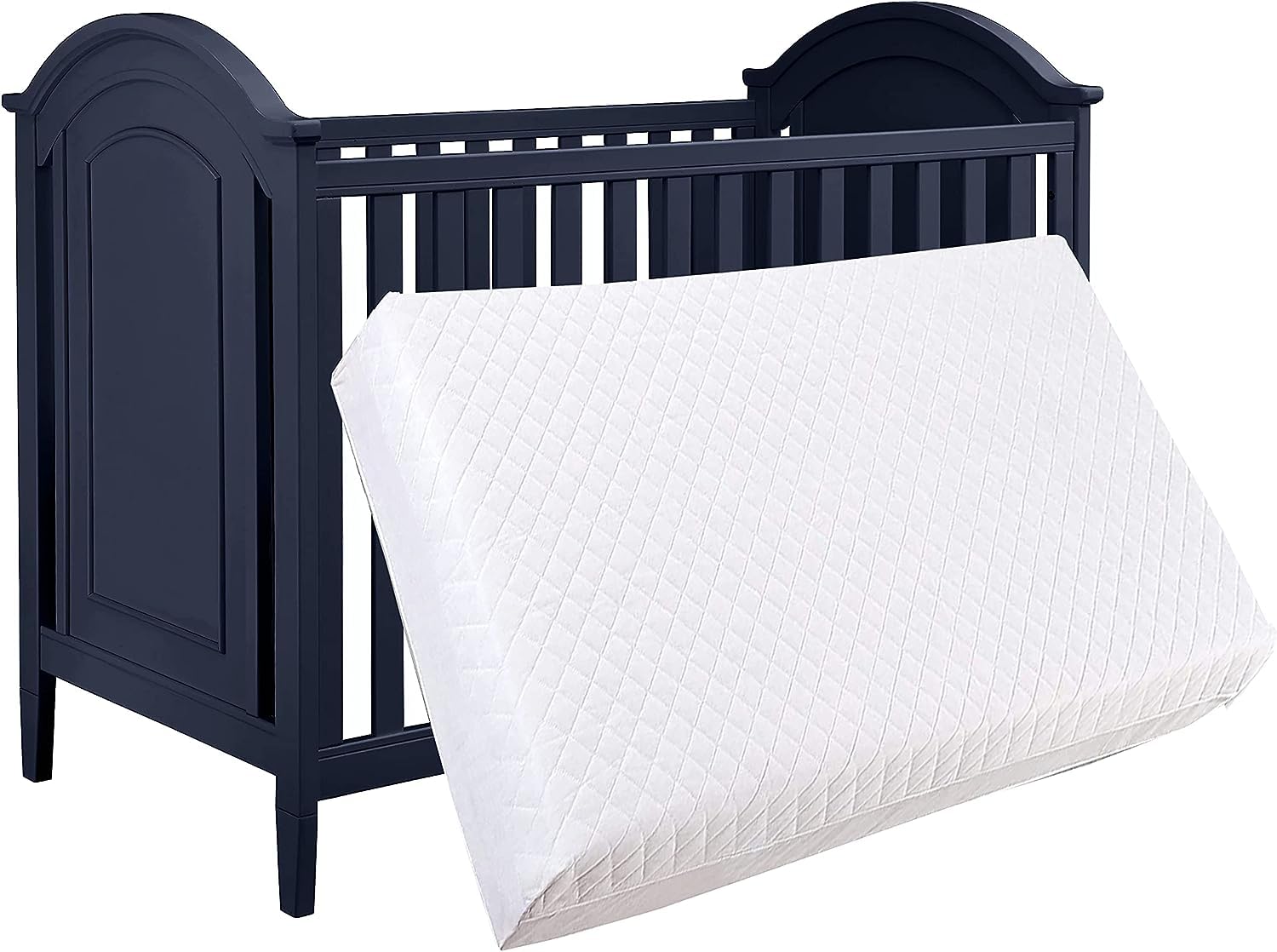 Brillars Baby Toddler Bed Classic Foam Travel Cot Mattress, White, 90 x 50 x 7 cm - Fits Joie Kubbie Breathable & Anti Allergenic Removable Cover Protector Dust Mite Bedding