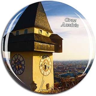 Weekino Austria Uhrturm Graz Fridge Magnet 3D Crystal Glass Tourist City Travel Souvenir Collection Gift Strong Refrigerator Sticker