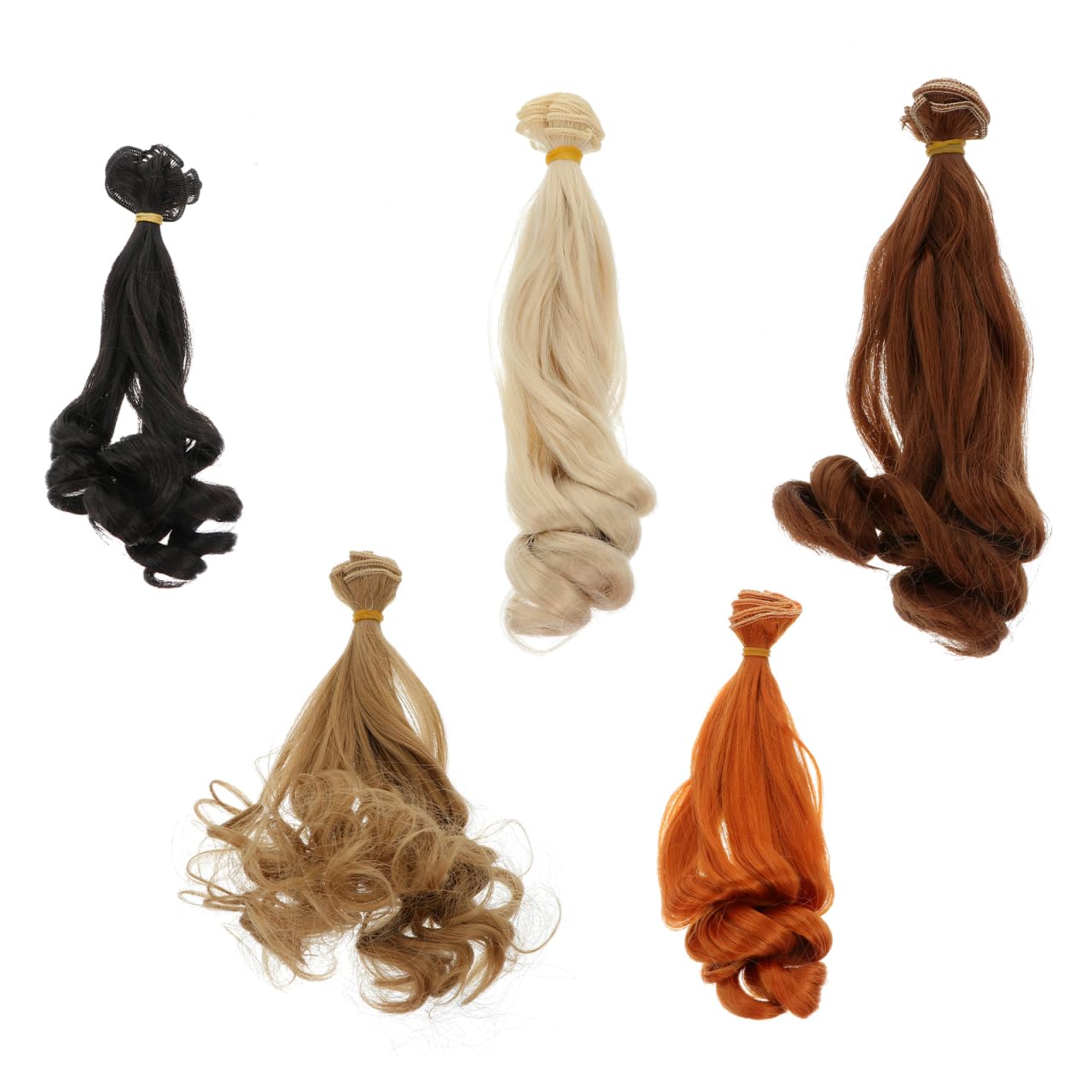 STOBOK Parrucca corta per bambole in seta ad alta temperatura resistente al calore con fascia elastica fai da te accessori per capelli delle bambole Bjd fai da te e riparazioni