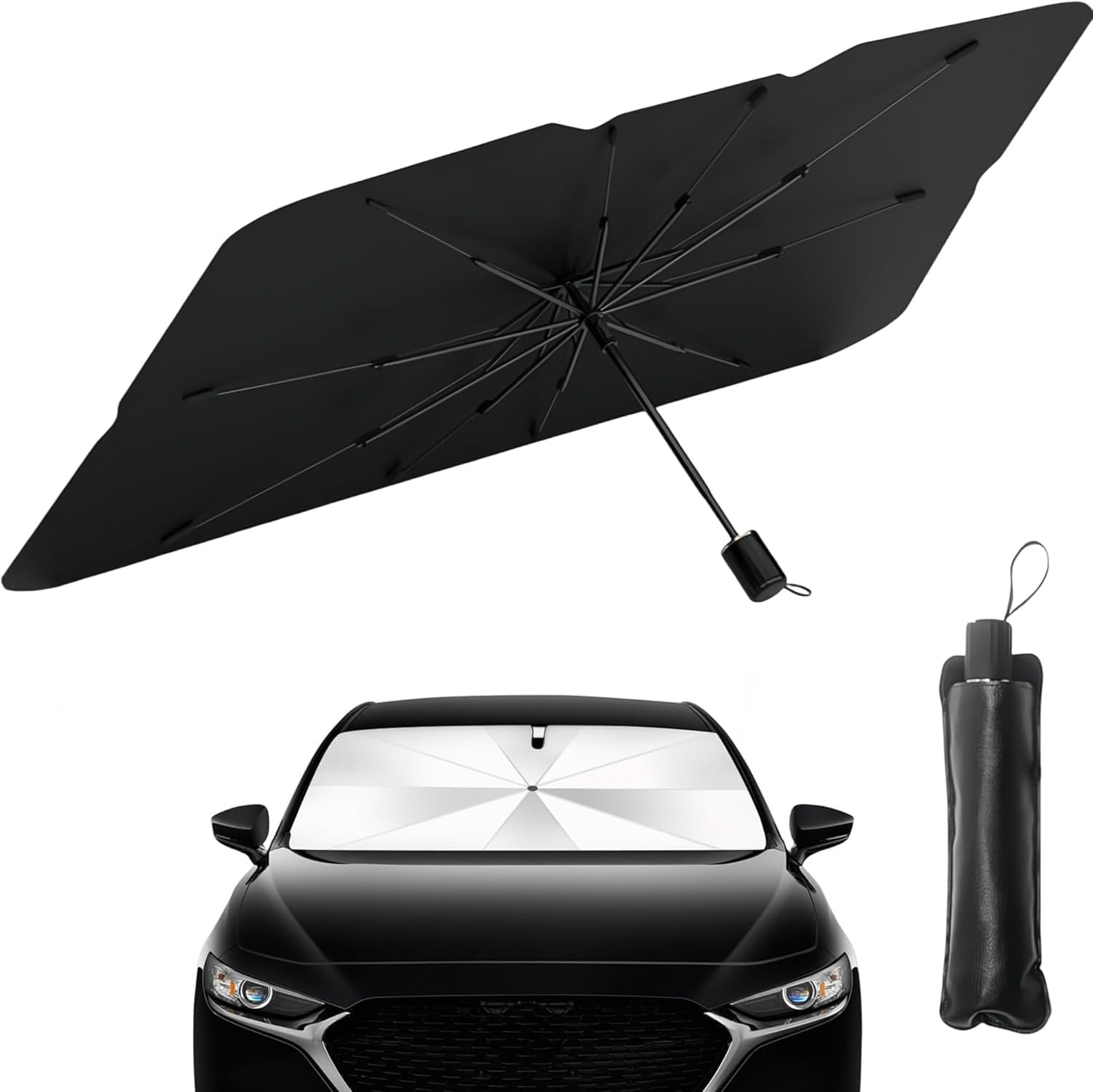 WBGHD Car Windscreen Sunshade for BMW X1 iX1 U11 2023-2025 2026, Parasol Front Window Visor Cover Heat Shield Protector Heat Reflective Foldable,B