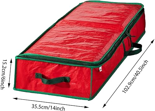 Miniatura 3 de GURSAC Estante de almacenamiento de Navidad espacioso debajo de la cama contenedor de papel de regalo perfecto para envolver regalos cintas lazos