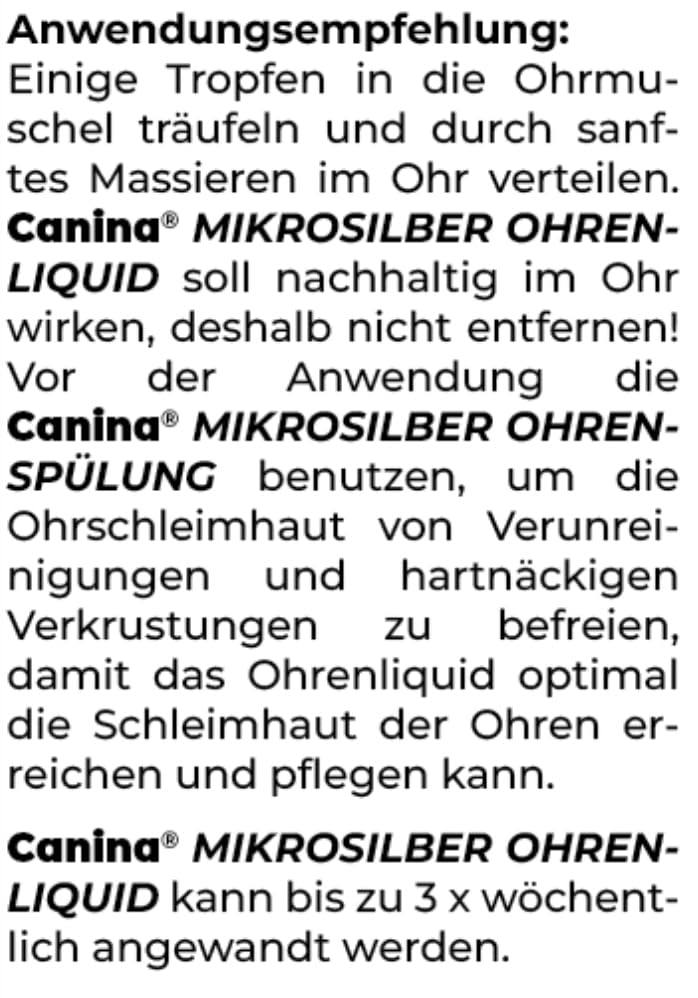 Canina 74260 8 Mikrosilber Ohrenliquid, 50 ml (1er Pack), Weiß