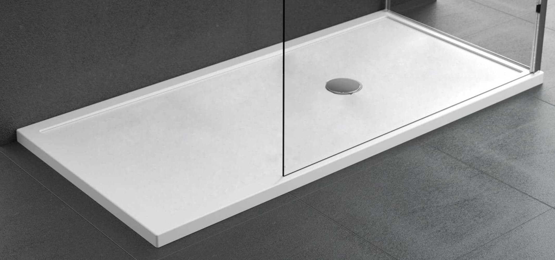 Plato ducha antideslizante Novellini Olympic Plus Blanco Suave Altura 4,5 cm fina slim baño estable espacio Perfil refuerzo metal acrílico resina Panel zona Apoyo Suelo extraplano Desagüe Incluida