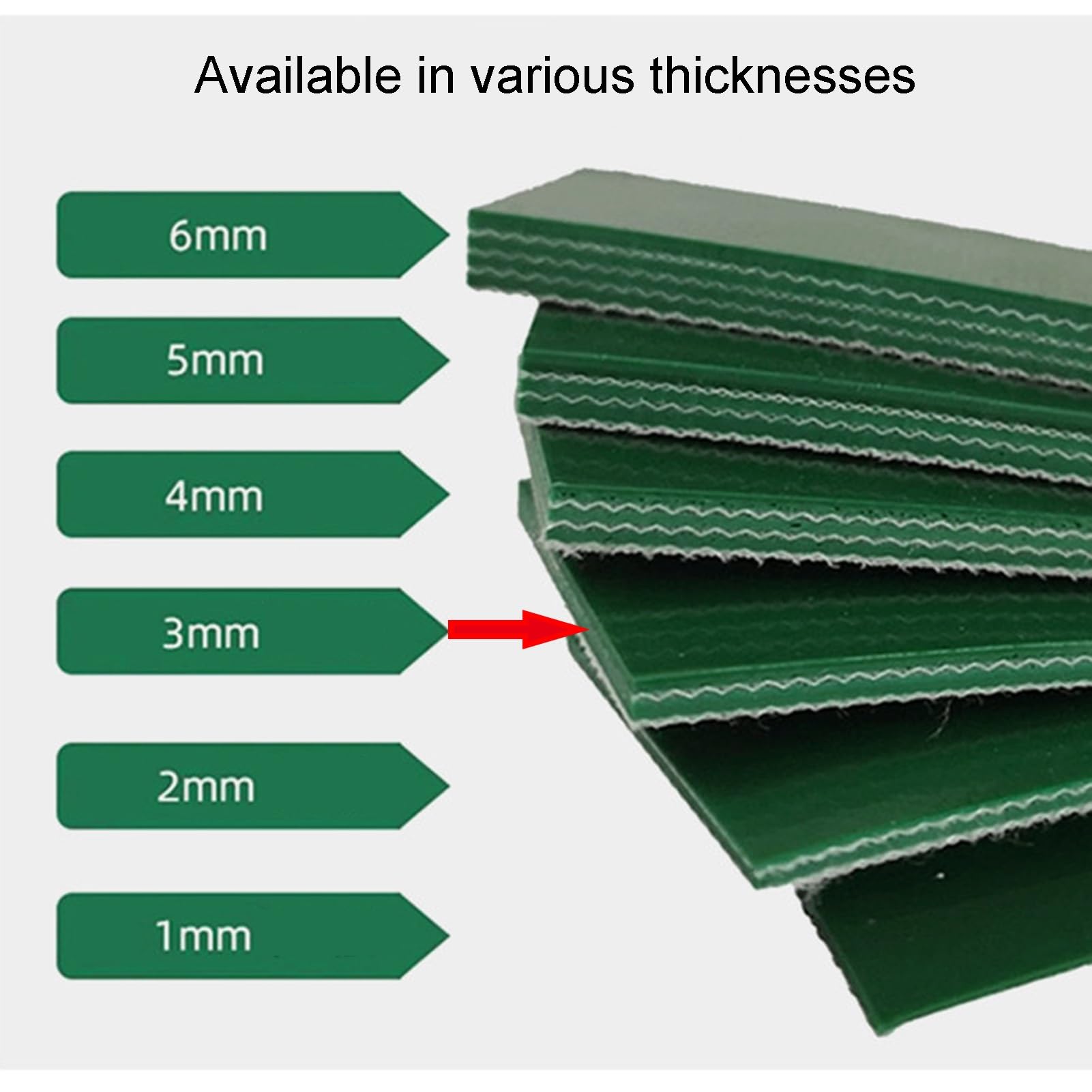 Nastro di ricambio per trasportatori industriali, materiale in PVC spesso 3 mm per scarico e trasporto, adatto per magazzini e aeroporti (1,5 x 2,5 m)