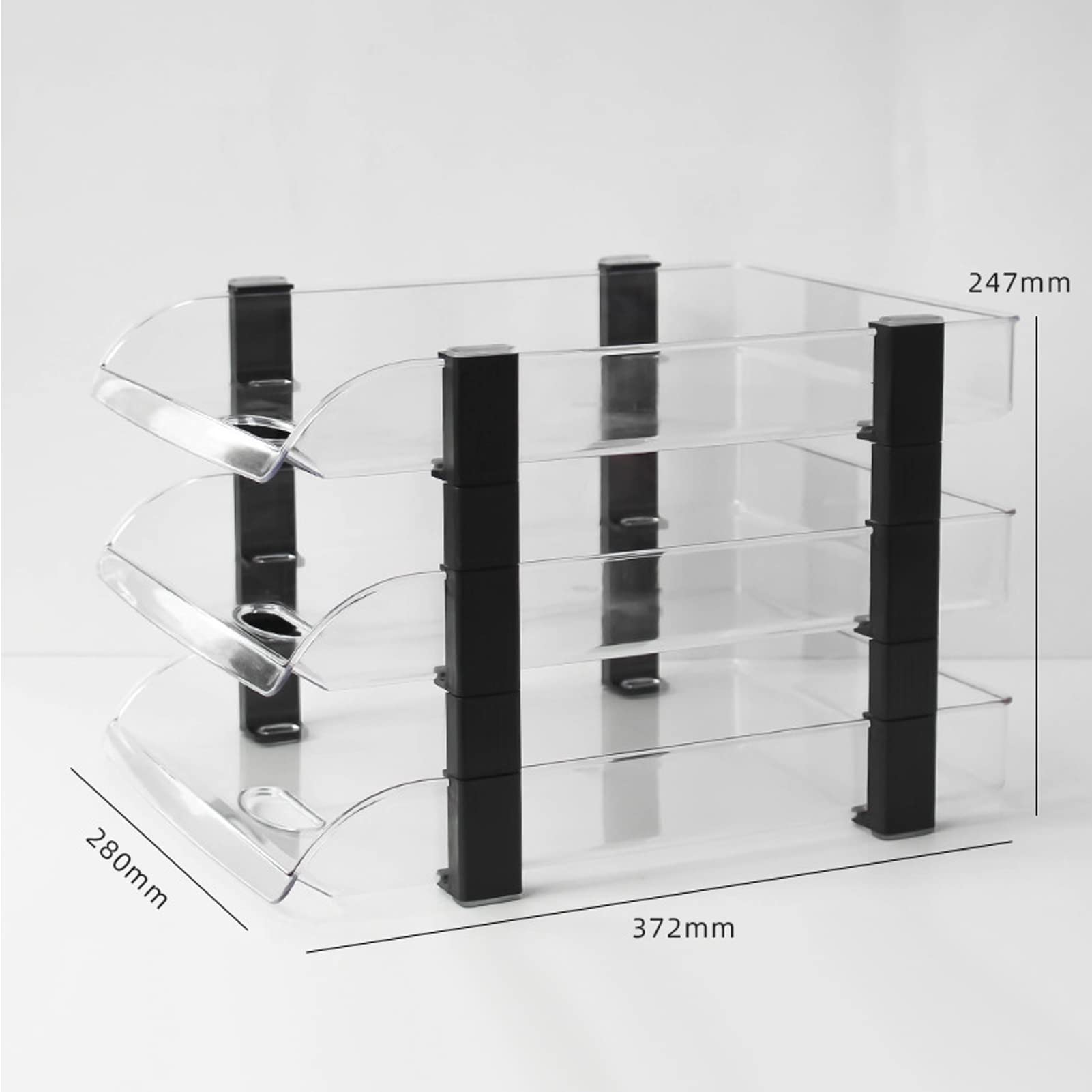 Cocoarm Vassoio per Documenti da Scrivania Vassoio per Documenti da Scrivania in Acrilico Organizzatore di a Strati Design con Slot per Schede Impilabile Accesso Aperto Ventilato per da Ufficio (#4)