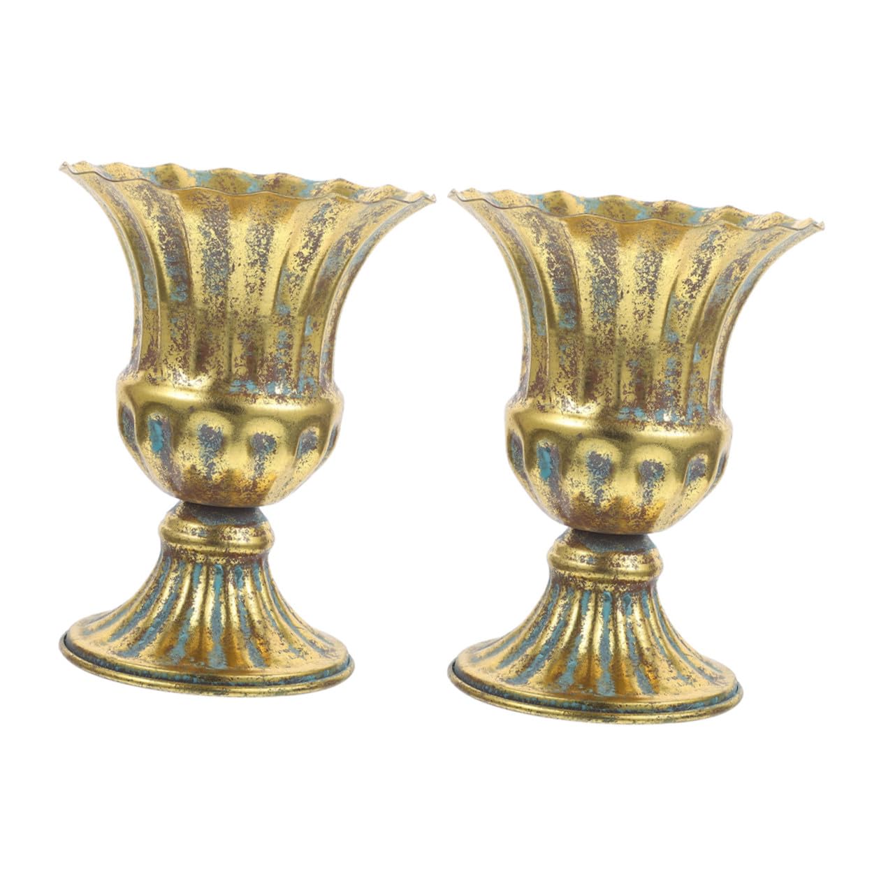 Vase métal vintage Homoyoyo : lot de 2 pots de fleurs pour décoration maison et jardin