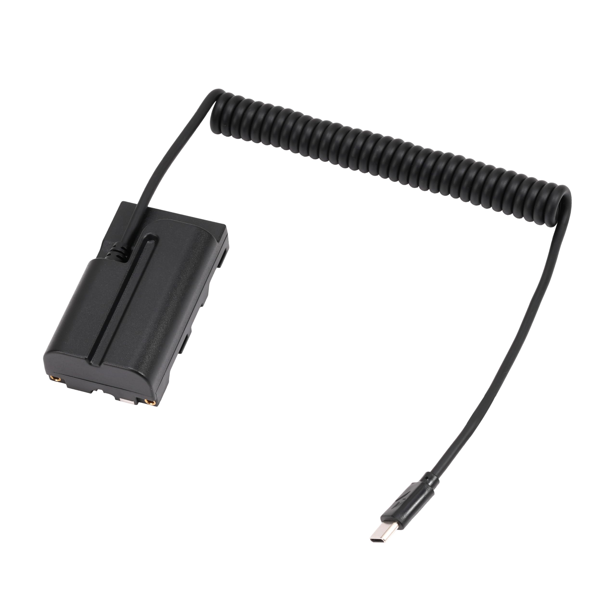 Hersmay NP-F550-Dummy-Akku mit USB-Type-C-Stromkabel-Adapter – kompatibel mit NP-F570/F750/F960/F970, für Sony-Kameras, Camcorder, Broadcast-LED-Leuchten, Monitore, Atomos Ninja BMPCC