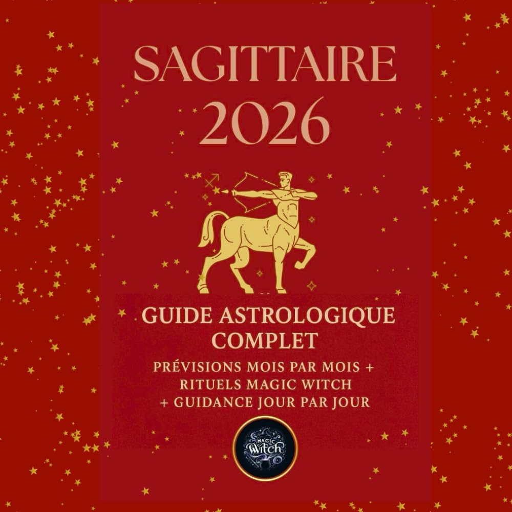 SAGITTAIRE 2026 – Guide Astrologique Magic Witch: Prévisions mensuelles, guidance quotidienne, rituels magiques et mantras.