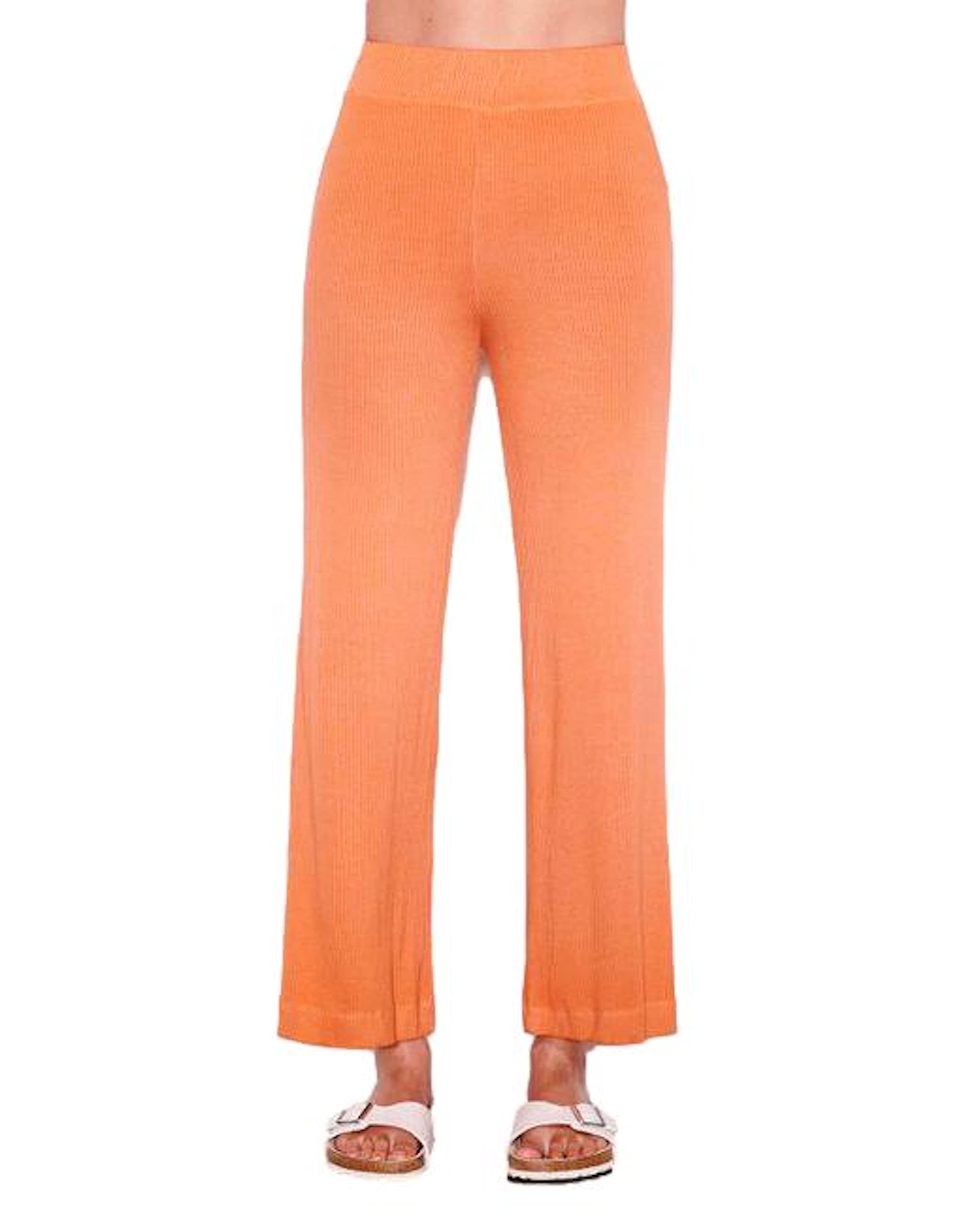 Sundry Rib Wide Leg Pant -Terracotta
