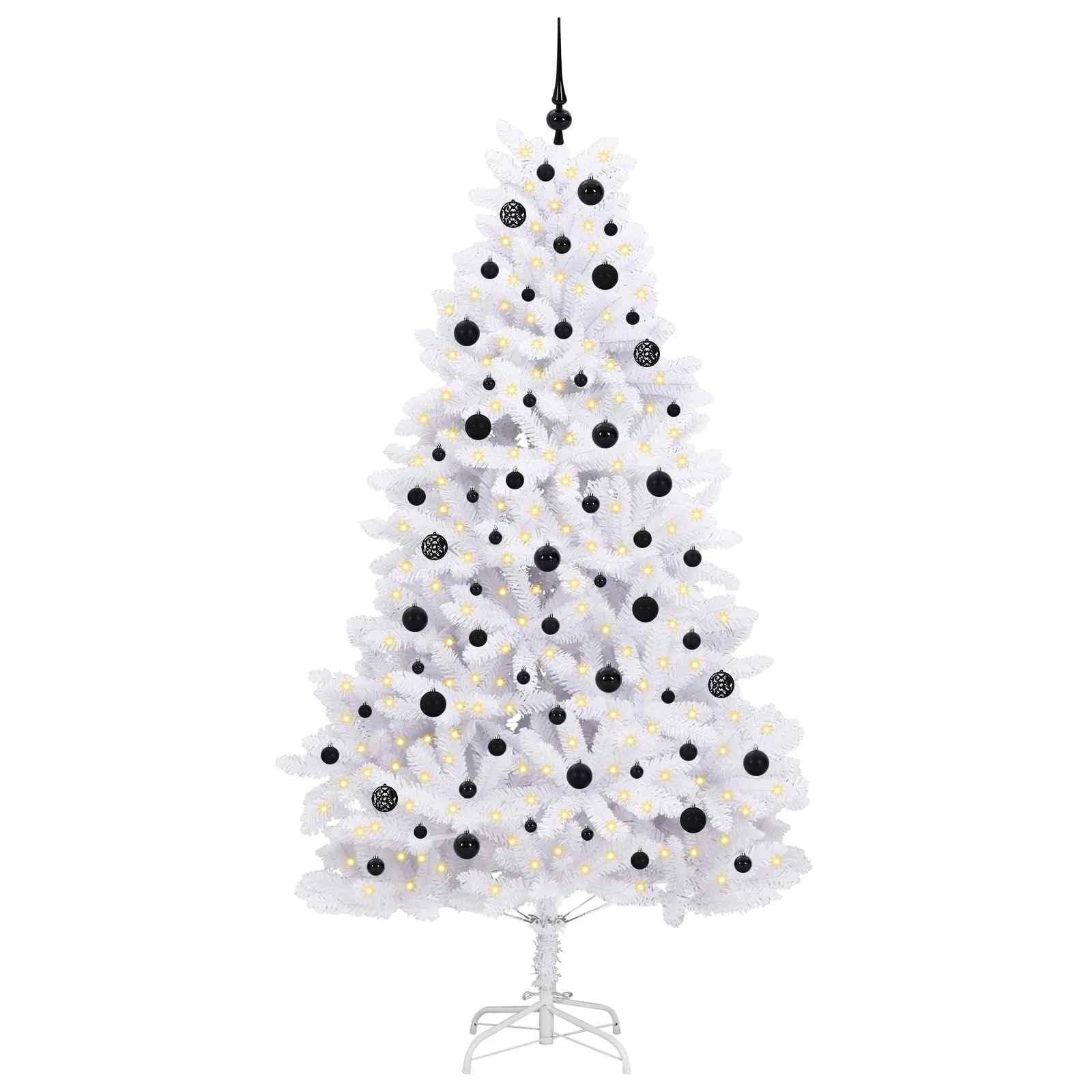 vidaXL Albero di Natale Artificiale con Rami Pieghevoli Bianco 210 cm