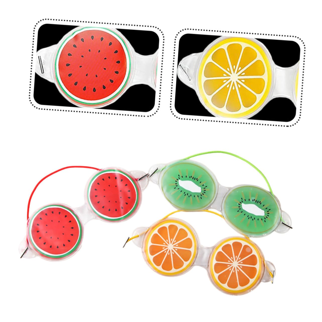 9 Pièces Masque pour les yeux glacé aux fruits nuances de beauté lunettes de soleil pour dormir patch yeux reutilisable sleep mask le fard à paupières ombres à paupières cool l'été