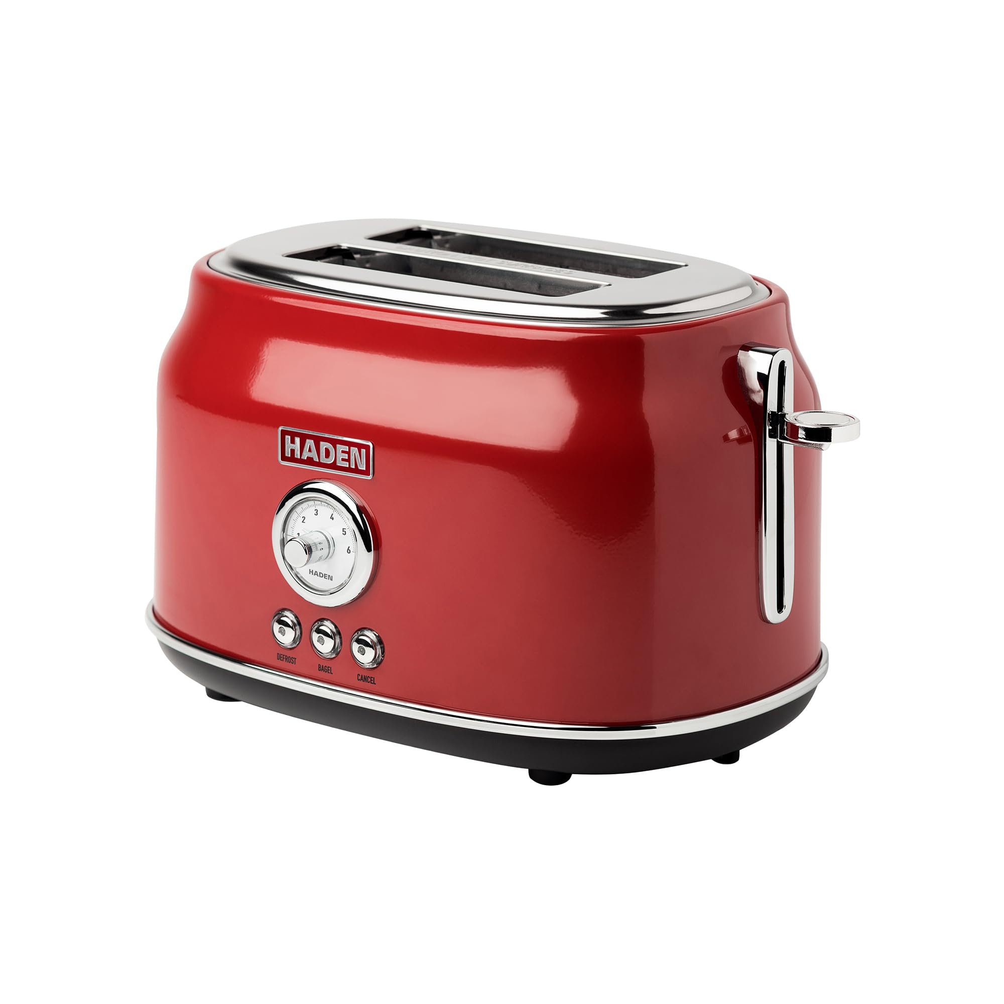 Haden Dorset 2 Slice Wide Slot Stainless Steel Toaster with Adjustable Browning Control & Non-Slip Feet, Rectory Red