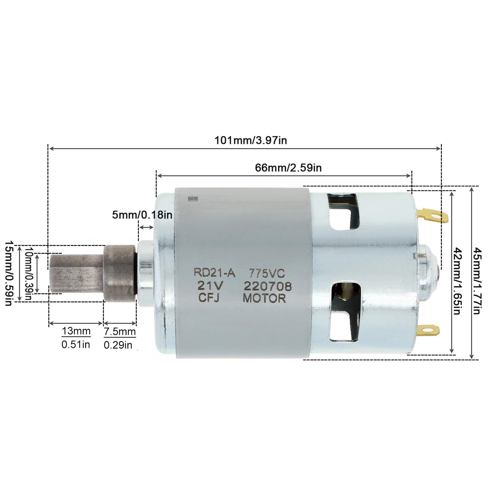 ChgImposs 775 DC Motor 18-21V 15000RPM Hochgeschwindigkeits-Gebläsemotor Elektrische Maschinen Werkzeuge für Staubsammler/Industrielle Rußgebläse